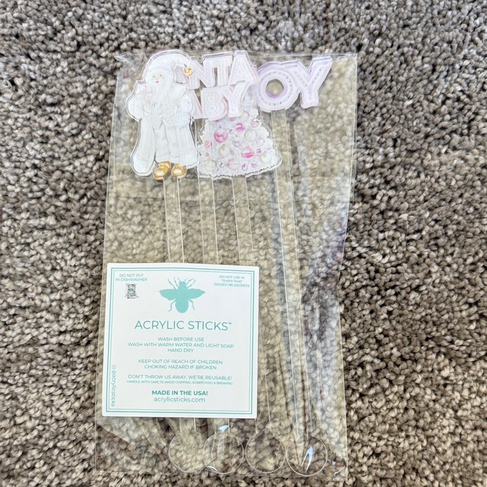 Pink & white Christmas stirrers